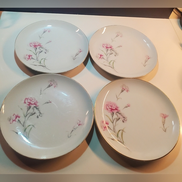 Vintage Fine China Royal Coart Japan , Carnation, dinner plates, set of 4 - Picture 3 of 9